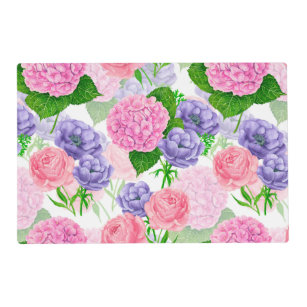 Watercolor floral pattern placemat