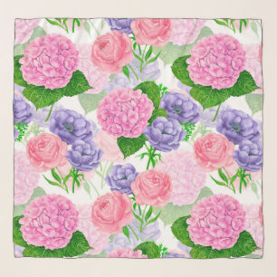 Watercolor floral pattern scarf