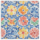 Watercolor Floral Pattern-Seamless Papel Picado Fabric
