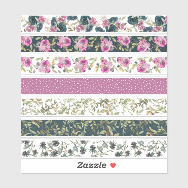 Watercolor Floral Pattern  Sticker (Sheet)