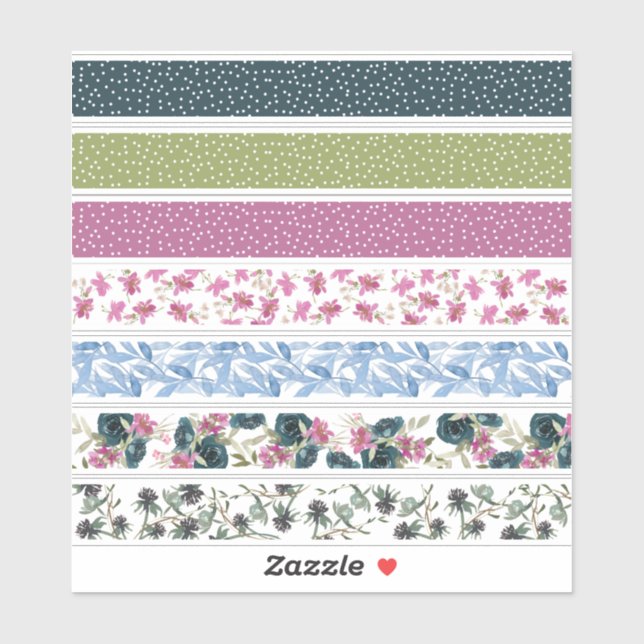 Watercolor Floral Pattern  Sticker (Sheet)