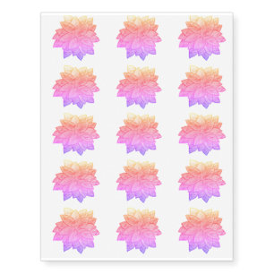 Watercolor Floral Pattern Temporary Tattoo