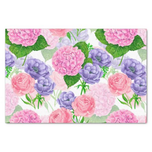 Watercolor floral pattern tissue paper