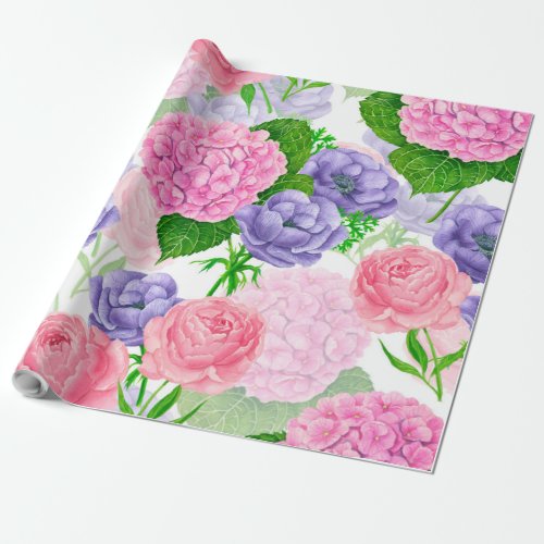 Watercolor floral pattern wrapping paper