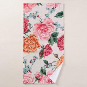 watercolor floral patternpattern, vintage, flower, bath towel