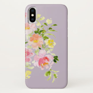 Watercolor floral peony garden iPhone x case