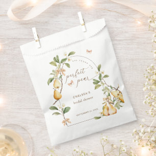 Watercolor Floral Perfect Pair Pear Bridal Shower Favor Bag