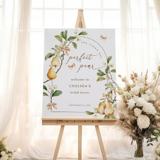 Watercolor Floral Perfect Pair Pear Bridal Shower Foam Board