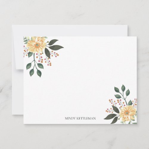 Watercolor Floral Personalize and Monogram Note Card