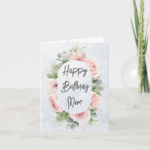 Watercolor Floral Personalized Birthday Mom Cute
