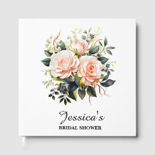 Watercolor Floral– Personalized Bridal Shower Foil Guest Book