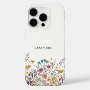 Watercolor Floral Personalized iPhone 16 Pro Case
