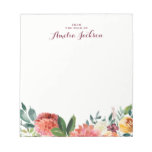 Watercolor Floral Personalized Notepad Stationery at Zazzle