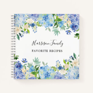 Watercolor Floral Personalized Recipe Notebook