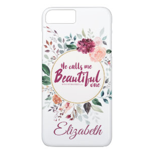 Watercolor Floral Personalized Scripture iPhone 8 Plus/7 Plus Case