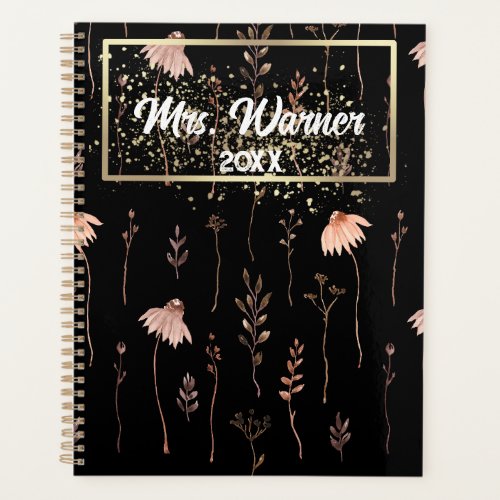 Watercolor Floral Personalized Teacher Gift  Boho Planner
