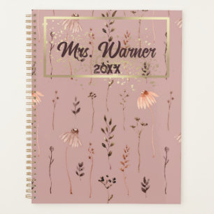 Watercolor Floral Personalized Teacher Gift Planner