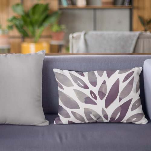 Watercolor floral petals _ purple and grey accent pillow