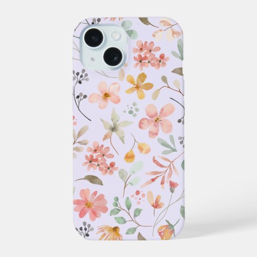 Watercolor Floral Phone Case Lavender