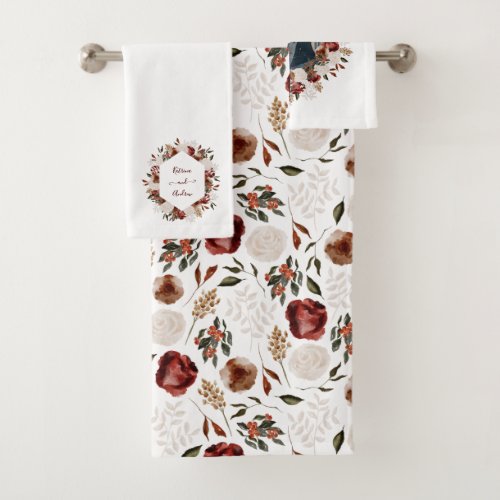 Watercolor Floral Photo Towel Set