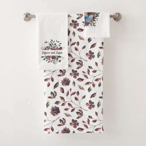 Watercolor Floral Photo Towel Set