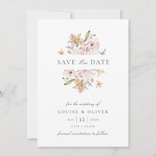 Watercolor Floral Photo Wedding Save The Date