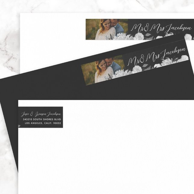 Watercolor Floral Photo Wrap Around Label (Creator Uploaded)