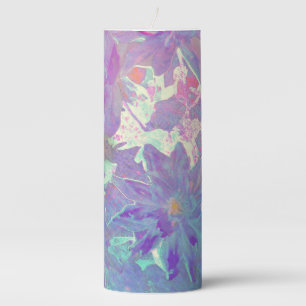 Watercolor Floral Pillar Candle