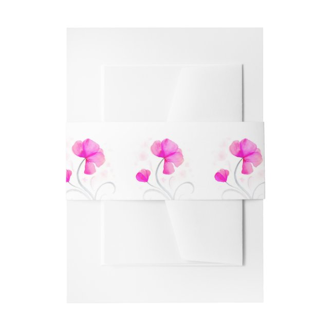 Watercolor floral pink art wedding belly band (Front Example)