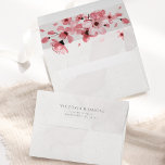 Watercolor Floral Pink Cherry Blossom Wedding Envelope<br><div class="desc">Modern elegant floral wedding envelopes featuring blush pink watercolor cherry blossoms on a handmade paper texture.</div>