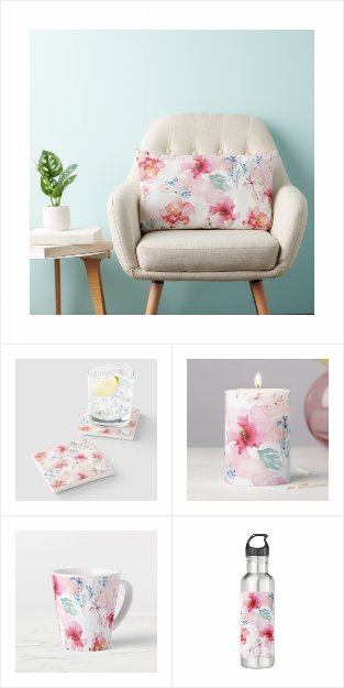 Watercolor Floral Pink Collection