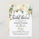 Watercolor Floral Pink Cream Ivory Bridal Shower