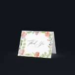 Watercolor Floral Pink Green Bridal Shower Thank You Card<br><div class="desc">Watercolor Floral Pink Green Bridal Shower Invitation</div>