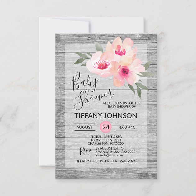 Rustic Vintage Watercolour Peach Floral Personalised Wedding Thank You Cards 