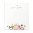 Watercolor Floral Pink Personalized Stationery