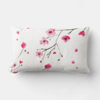 Watercolor Floral Pink Red Cherry Blossoms