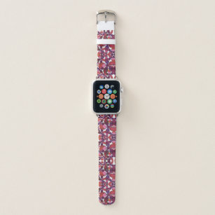Watercolor Floral Pink Red Purple Apple Watch Band