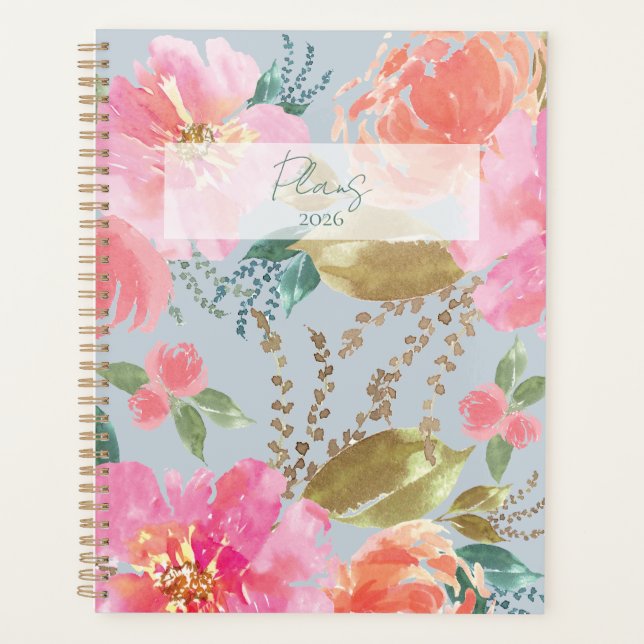 Watercolor Floral  Planner (Front)