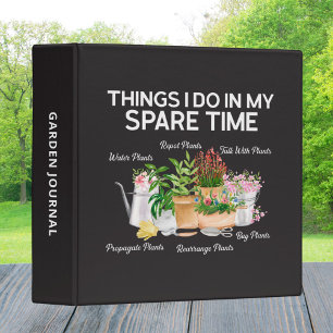 Watercolor Floral Plant Funny Quote Garden Journal 3 Ring Binder