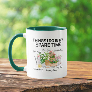 Watercolor Floral Plant Funny Quote Gardening Mug