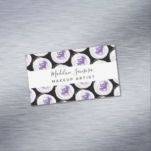 Watercolor Floral Poppies Beauty Makeup Nails Business Card Magnet