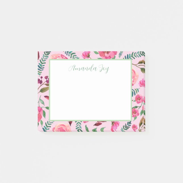 Watercolor Floral  Post-it Notes (Front)