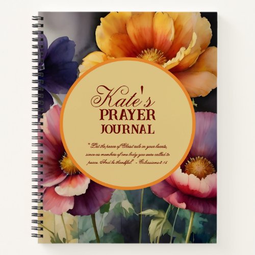 Watercolor Floral Prayer Journal Notebook