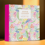 Watercolor Floral Pretty Personalized Colorful 3 Ring Binder<br><div class="desc">A beautiful binder for thought and ideas,  with a colorful,  hand made pattern of watercolor blooming flowers.</div>