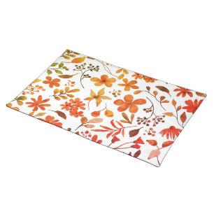 Watercolor Floral Print  Cloth Placemat