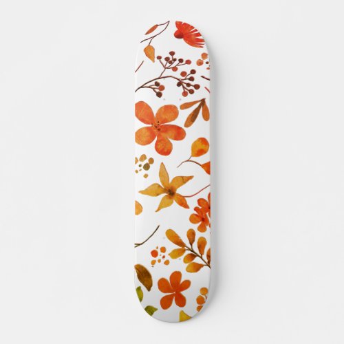 Watercolor Floral Print  Skateboard