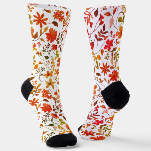 Watercolor Floral Print Socks