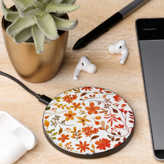 Watercolor Floral Print  Wireless Charger