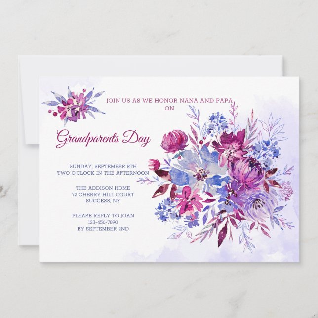 Watercolor Floral Protea Invitation (Front)