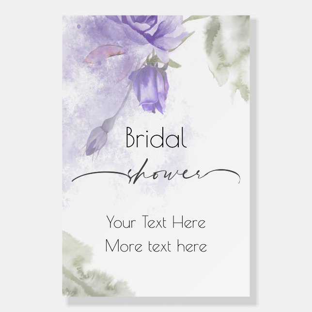 Watercolor Floral Purple Foam Board (Front)